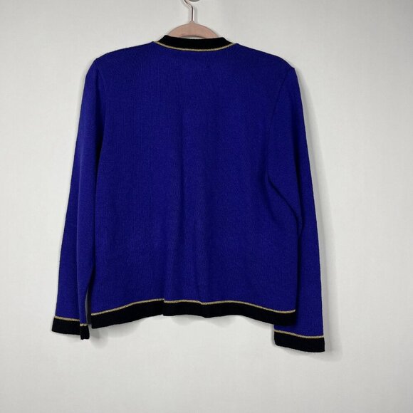 2/$30 Laura by Alyzia Nautical Zip-up Cardigan Sweater Blue Black 12 #8884 - Picture 3 of 7